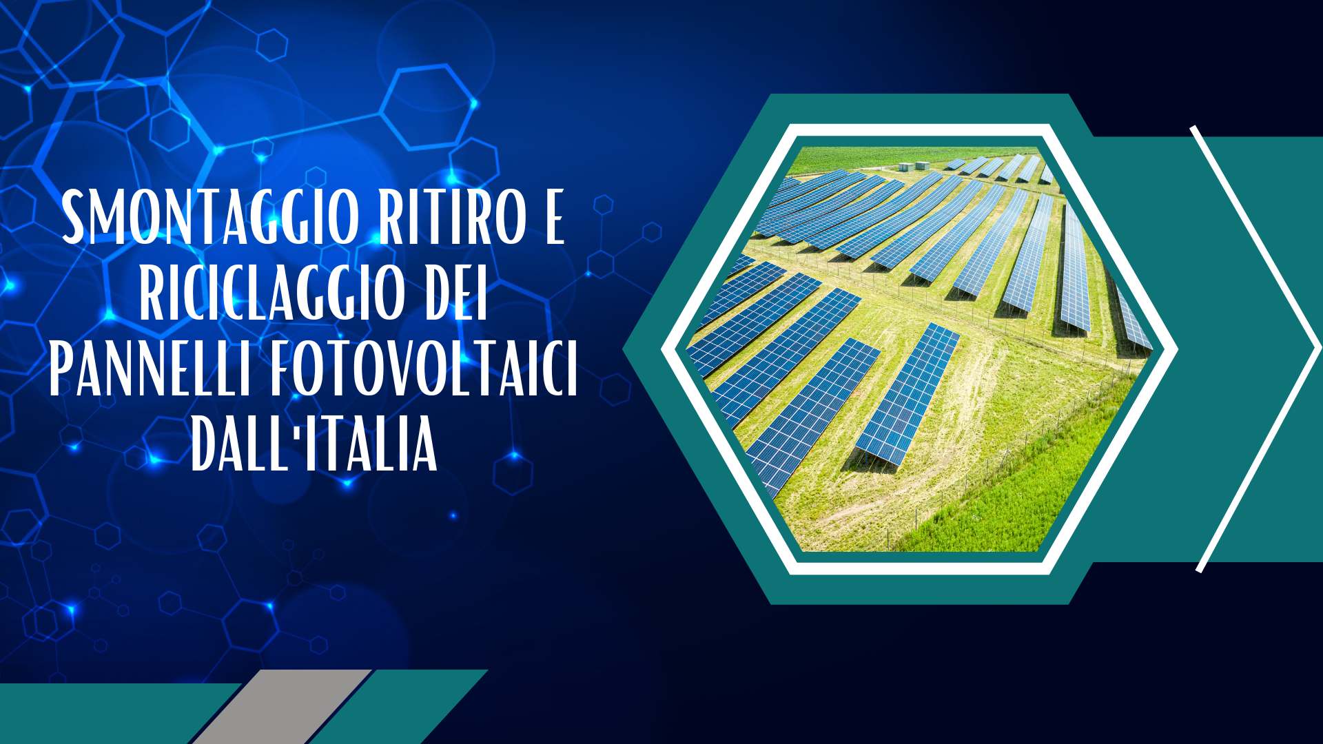 Smontaggio ritiro e riciclaggio dei pannelli fotovoltaici dall'Italia